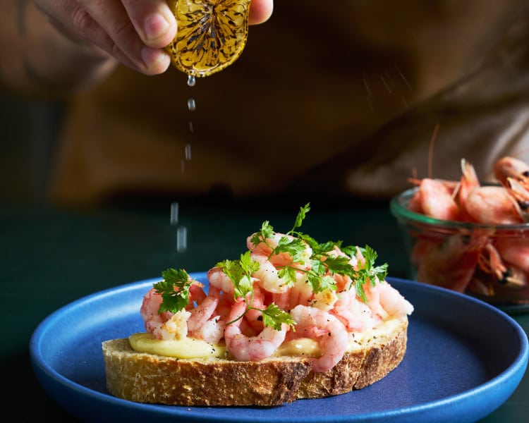 rejemad med grillet citron