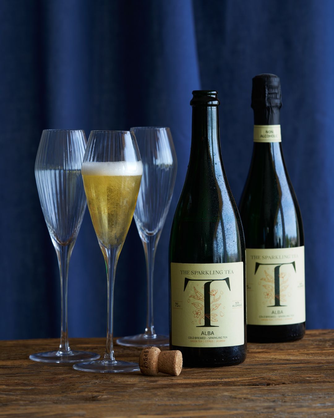 alkoholfri sparkling tea, som man kan tilkøbe